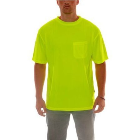 TINGLEY Tingley® Enhanced Visibility T-Shirt, Short Sleeve, 1 Pocket, Fl Lime, 2XL S75002.2X